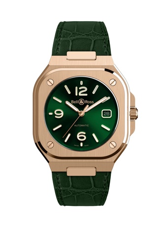 Men's watch / unisex  BELL & ROSS, BR 05 Green Gold / 40mm, SKU: BR05A-GN-PG/SCR | watchphilosophy.co.uk