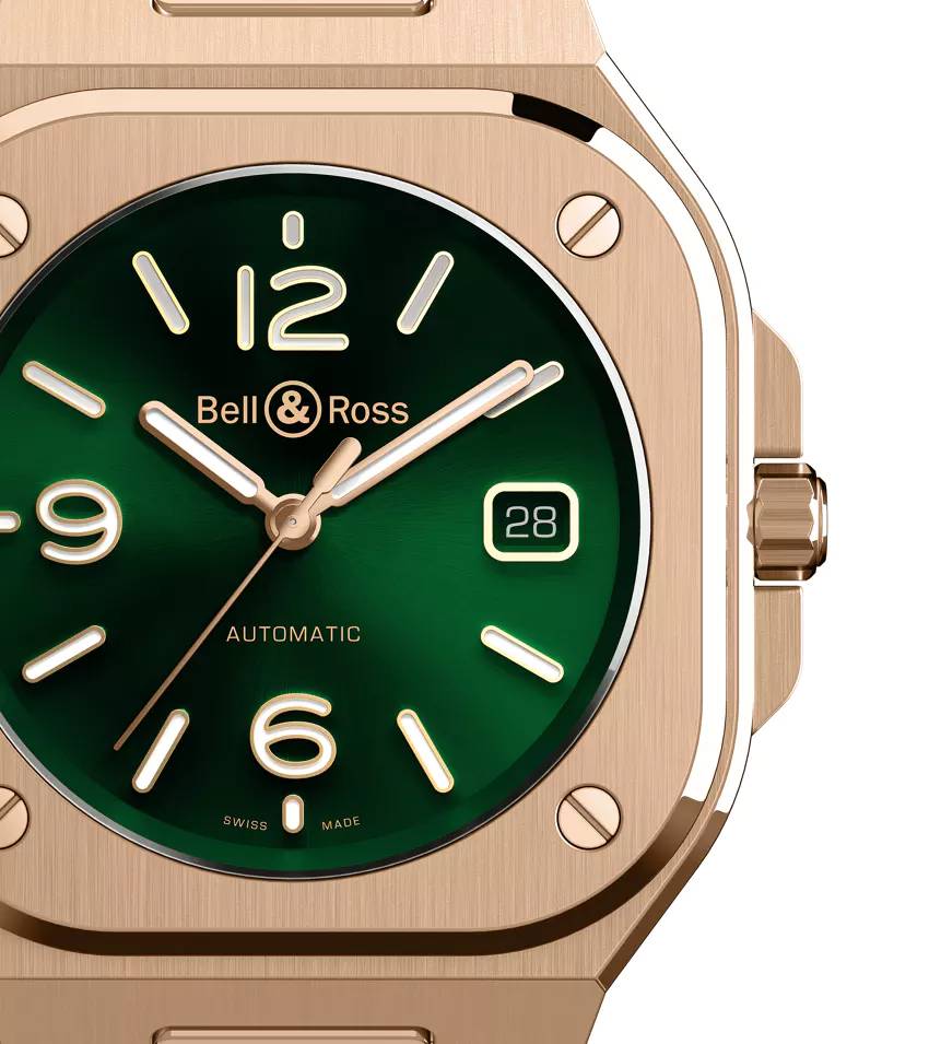 Men's watch / unisex  BELL & ROSS, BR 05 Green Gold / 40mm, SKU: BR05A-GN-PG/SCR | watchphilosophy.co.uk