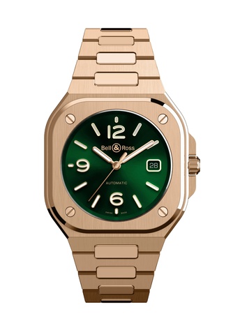 Men's watch / unisex  BELL & ROSS, BR 05 Green Gold / 40mm, SKU: BR05A-GN-PG/SPG | watchphilosophy.co.uk