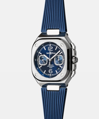 Men's watch / unisex  BELL & ROSS, BR 05 Chrono Blue Steel / 42mm, SKU: BR05C-BLU-ST/SRB | watchphilosophy.co.uk