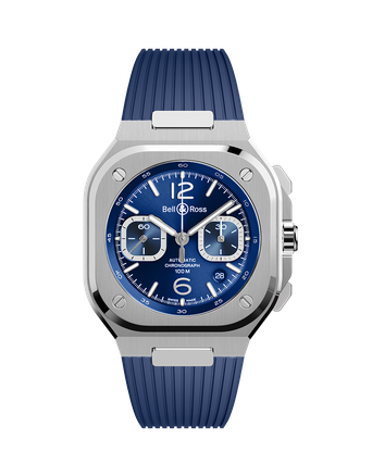 Men's watch / unisex  BELL & ROSS, BR 05 Chrono Blue Steel / 42mm, SKU: BR05C-BLU-ST/SRB | watchphilosophy.co.uk