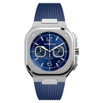 Men's watch / unisex  BELL & ROSS, BR 05 Chrono Blue Steel / 42mm, SKU: BR05C-BU-ST/SRB | watchphilosophy.co.uk