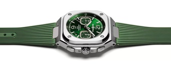 Men's watch / unisex  BELL & ROSS, BR 05 Chrono Green Steel / 42mm, SKU: BR05C-GN-ST/SRB | watchphilosophy.co.uk