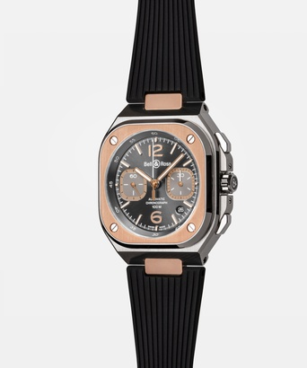 Men's watch / unisex  BELL & ROSS, BR 05 Chrono Grey Steel & Gold / 42mm, SKU: BR05C-RTH-STPG/SRB | watchphilosophy.co.uk