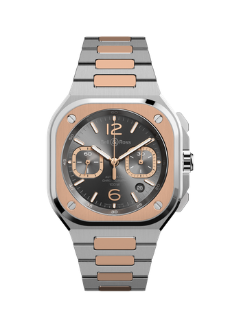 Men's watch / unisex  BELL & ROSS, BR 05 Chrono Grey Steel & Gold / 42mm, SKU: BR05C-RTH-STPG/SSG | watchphilosophy.co.uk