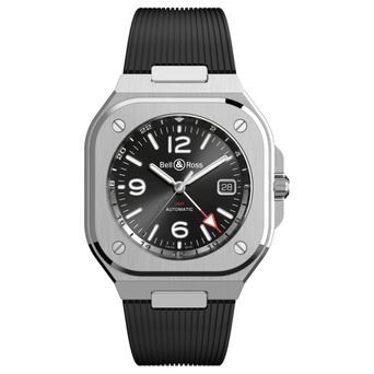 Men's watch / unisex  BELL & ROSS, BR 05 GMT / 41mm, SKU: BR05G-BL-ST/SRB | watchphilosophy.co.uk