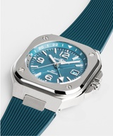 Men's watch / unisex  BELL & ROSS, BR 05 GMT Sky Blue / 41mm, SKU: BR05G-PB-ST/SRB | watchphilosophy.co.uk