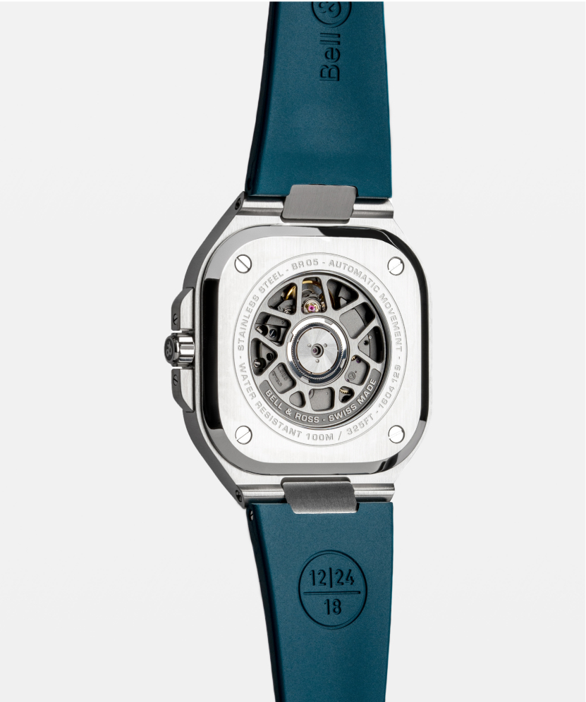 Men's watch / unisex  BELL & ROSS, BR 05 GMT Sky Blue / 41mm, SKU: BR05G-PB-ST/SRB | watchphilosophy.co.uk