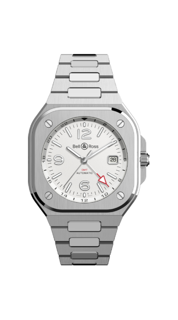 Men's watch / unisex  BELL & ROSS, BR 05 GMT / 41mm, SKU: BR05G-SI-ST/SST | watchphilosophy.co.uk