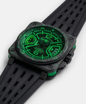 Men's watch / unisex  BELL & ROSS, BR-X3 Night Vision Limited Edition / 41mm, SKU: BRX3R-GN-CA/SRB | watchphilosophy.co.uk