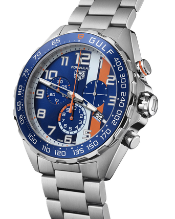 Men's watch / unisex  TAG HEUER, Formula 1 Gulf Quartz Chronograph / 43mm, SKU: CAZ101AT.BA0842 | watchphilosophy.co.uk