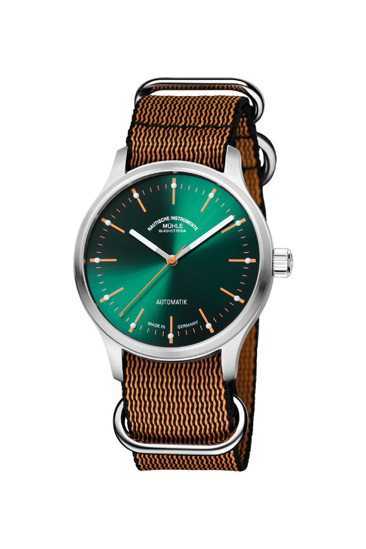 Men's watch / unisex  MÜHLE-GLASHÜTTE, Panova Green / 40mm, SKU: M1-40-76-NB-III | watchphilosophy.co.uk