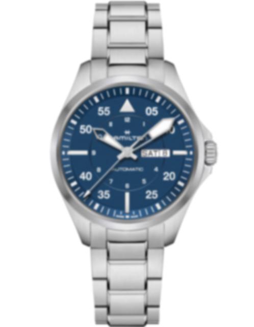 Men's watch / unisex  HAMILTON, Khaki Aviation Pilot Day Date Auto / 42mm, SKU: H64635140 | watchphilosophy.co.uk