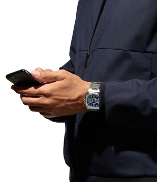 Men's watch / unisex BELL & ROSS, BR 05 Chrono Blue Steel / 42mm, SKU: BR05C-BU-ST/SST | watchphilosophy.co.uk