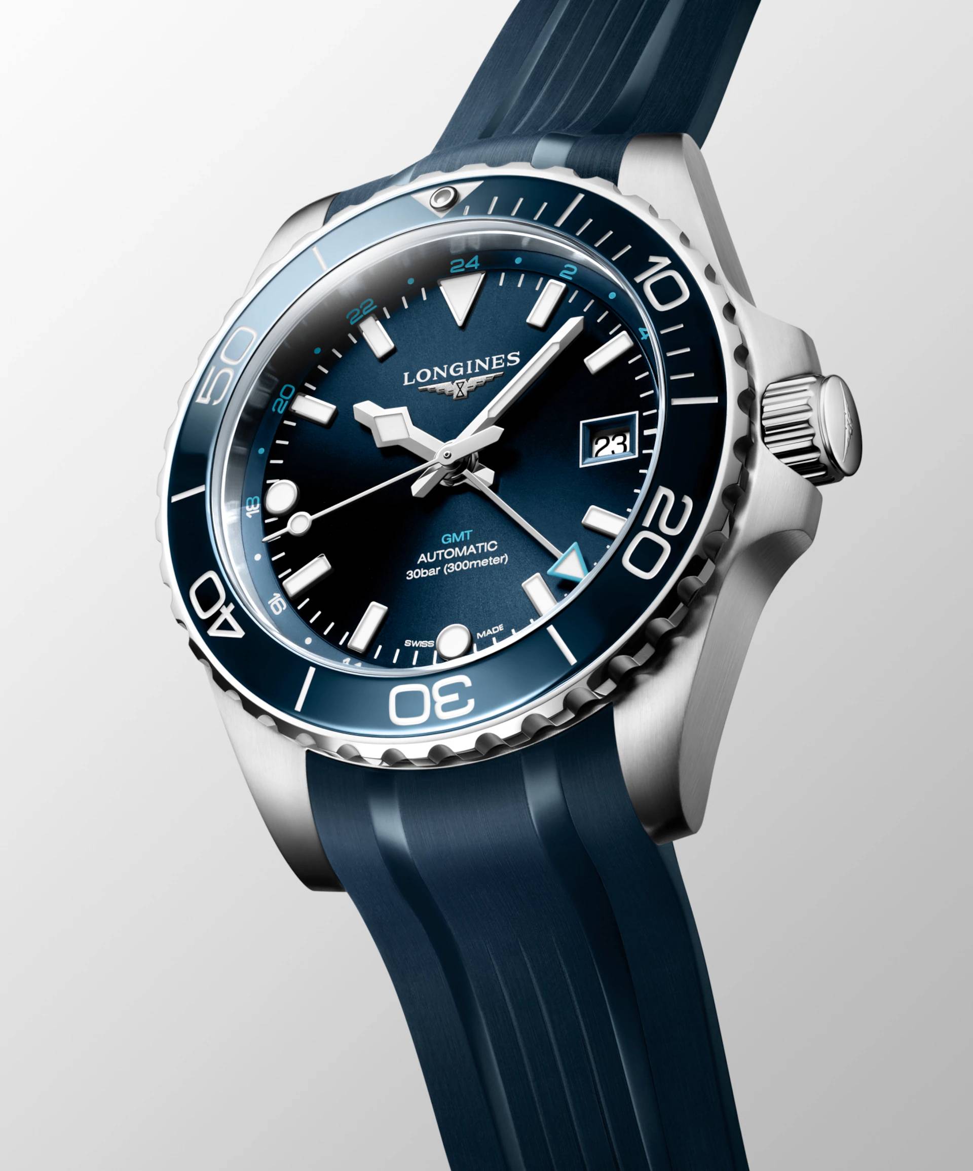 Men's watch / unisex  LONGINES, HydroConquest GMT / 41mm, SKU: L3.790.4.96.9 | watchphilosophy.co.uk