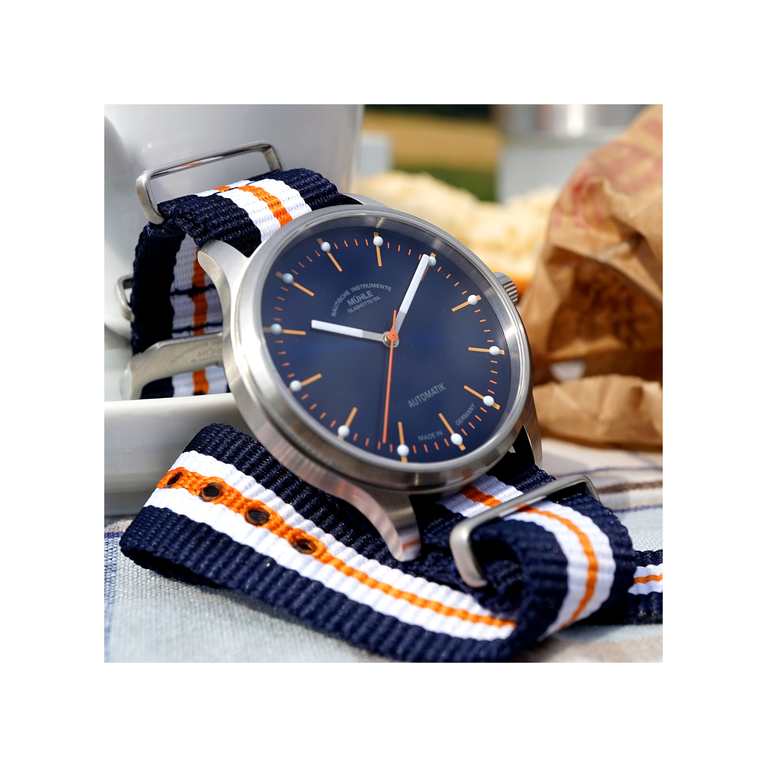 Men's watch / unisex  MÜHLE-GLASHÜTTE, Panova Blue / 40 mm, SKU: M1-40-72-NB-I | watchphilosophy.co.uk