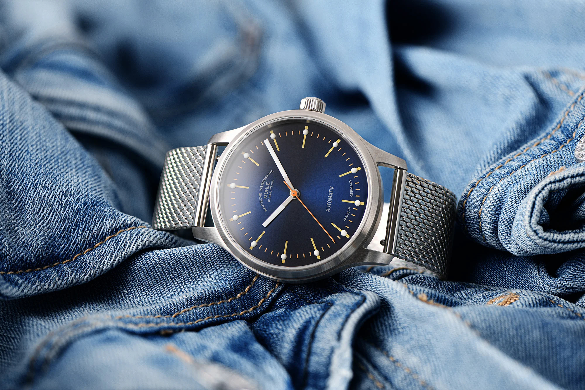 Men's watch / unisex  MÜHLE-GLASHÜTTE, Panova Blue / 40mm, SKU: M1-40-72-MB | watchphilosophy.co.uk