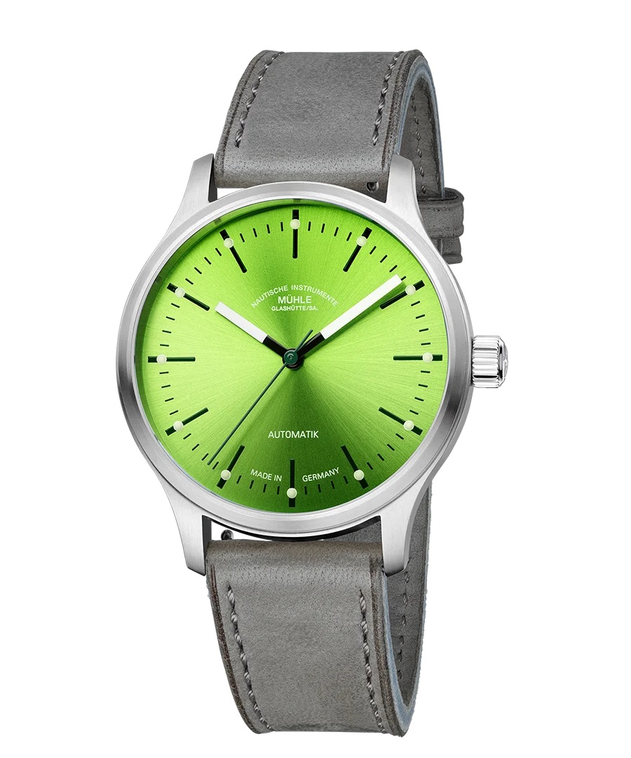 Men's watch / unisex  MÜHLE-GLASHÜTTE, Panova Lime / 40mm, SKU: M1-40-76-1-LB-V | watchphilosophy.co.uk