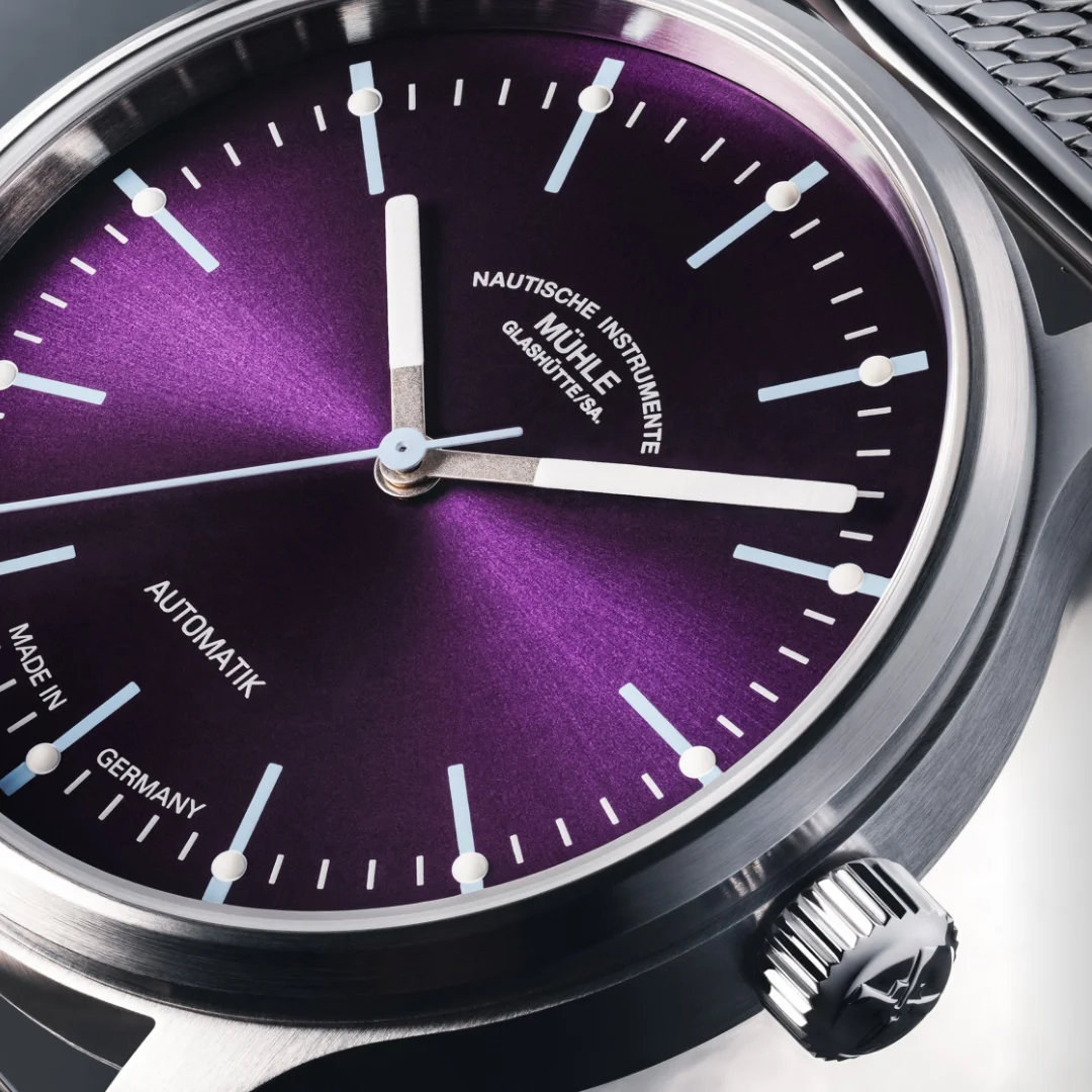 Men's watch / unisex  MÜHLE-GLASHÜTTE, Panova Violet / 40mm, SKU: M1-40-78-1-LB-III | watchphilosophy.co.uk
