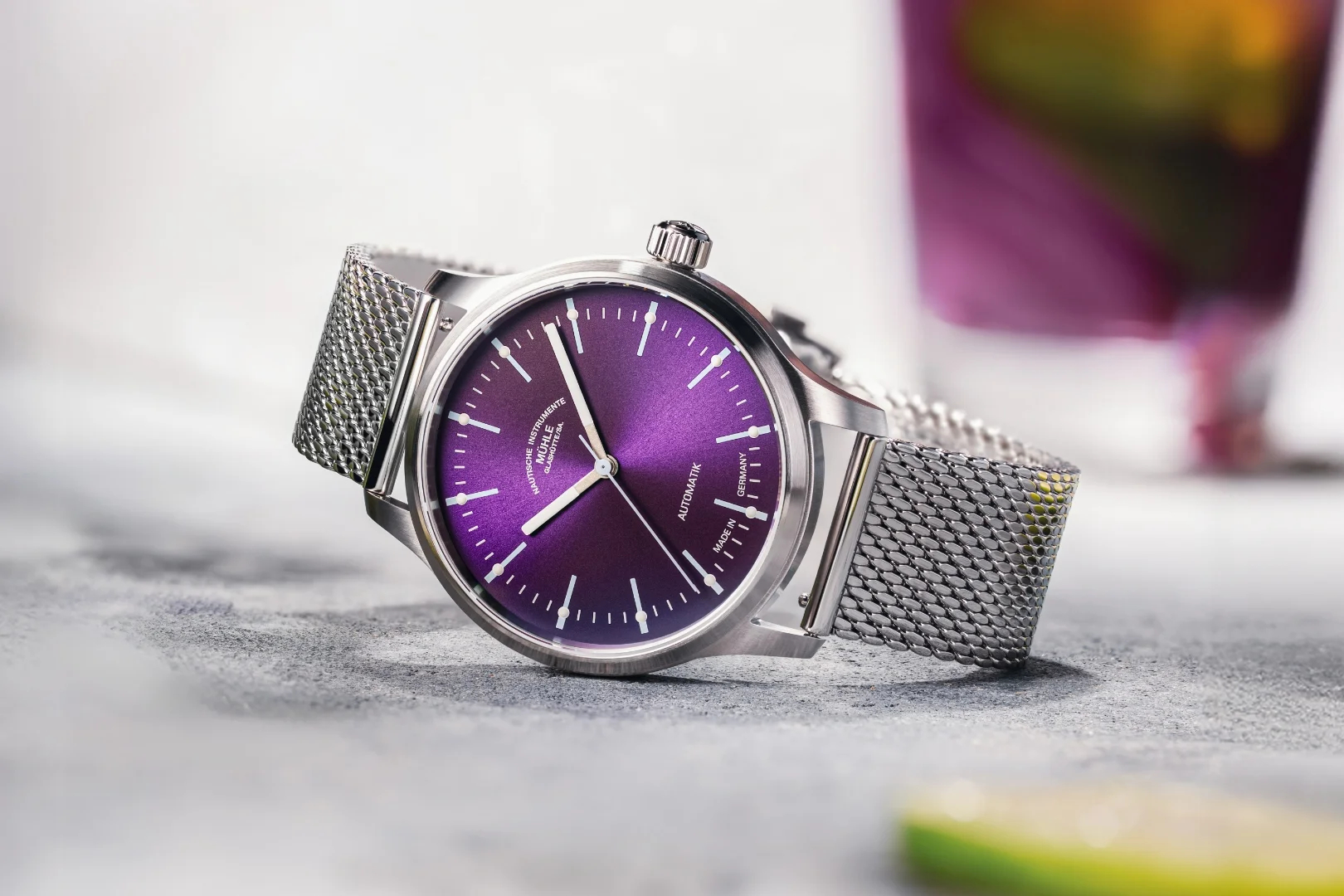 Men's watch / unisex  MÜHLE-GLASHÜTTE, Panova Violet / 40mm, SKU: M1-40-78-1-MB-II | watchphilosophy.co.uk