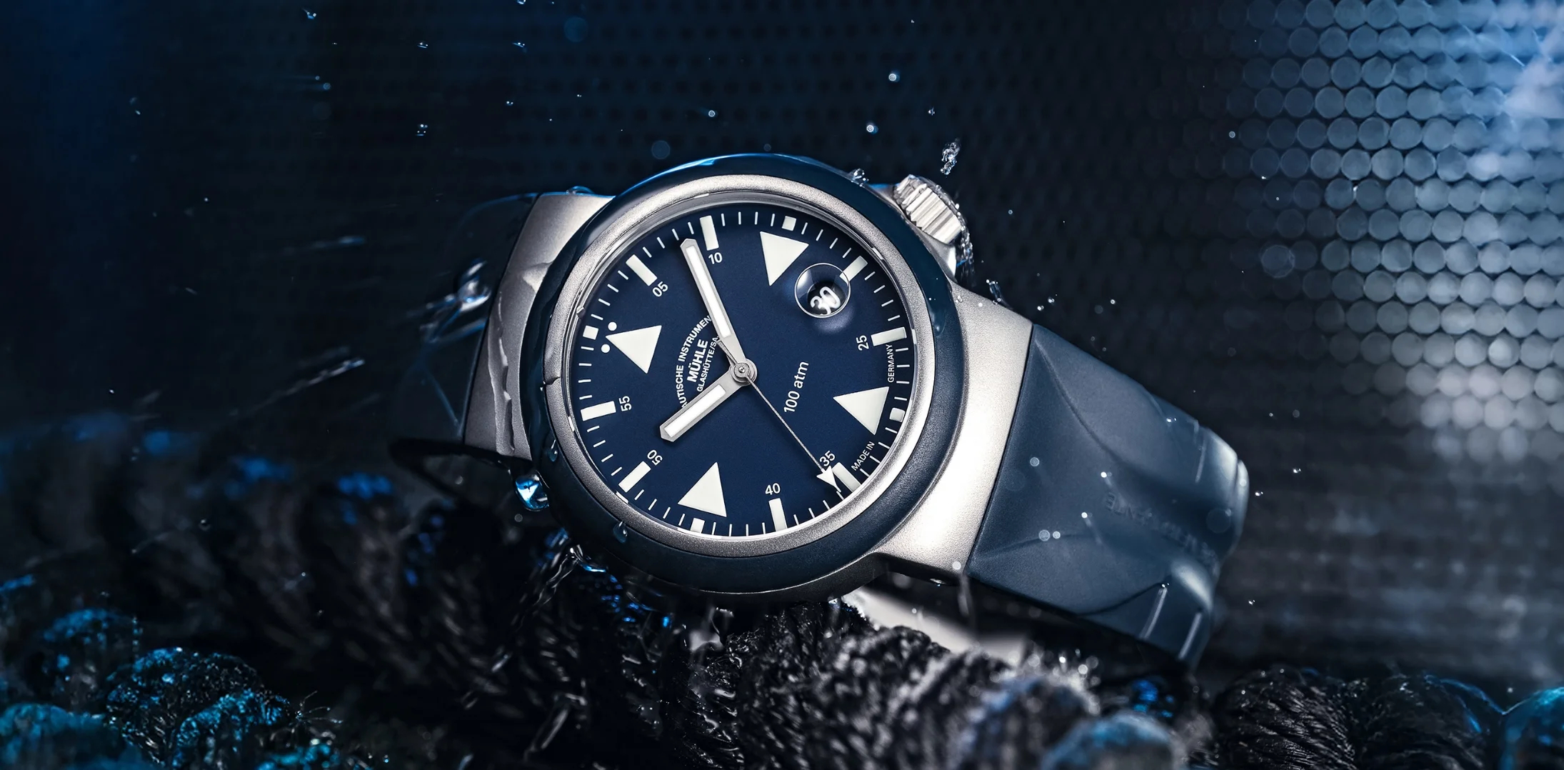 Men's watch / unisex  MÜHLE-GLASHÜTTE, S.A.R. Rescue-Timer Nautical Blue / 42 mm, SKU: M1-41-02-KB-II | watchphilosophy.co.uk