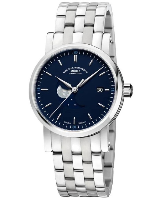 Men's watch / unisex MÜHLE-GLASHÜTTE, Teutonia IV BlueMoon / 39 mm, SKU: M1-44-62-MB | watchphilosophy.co.uk