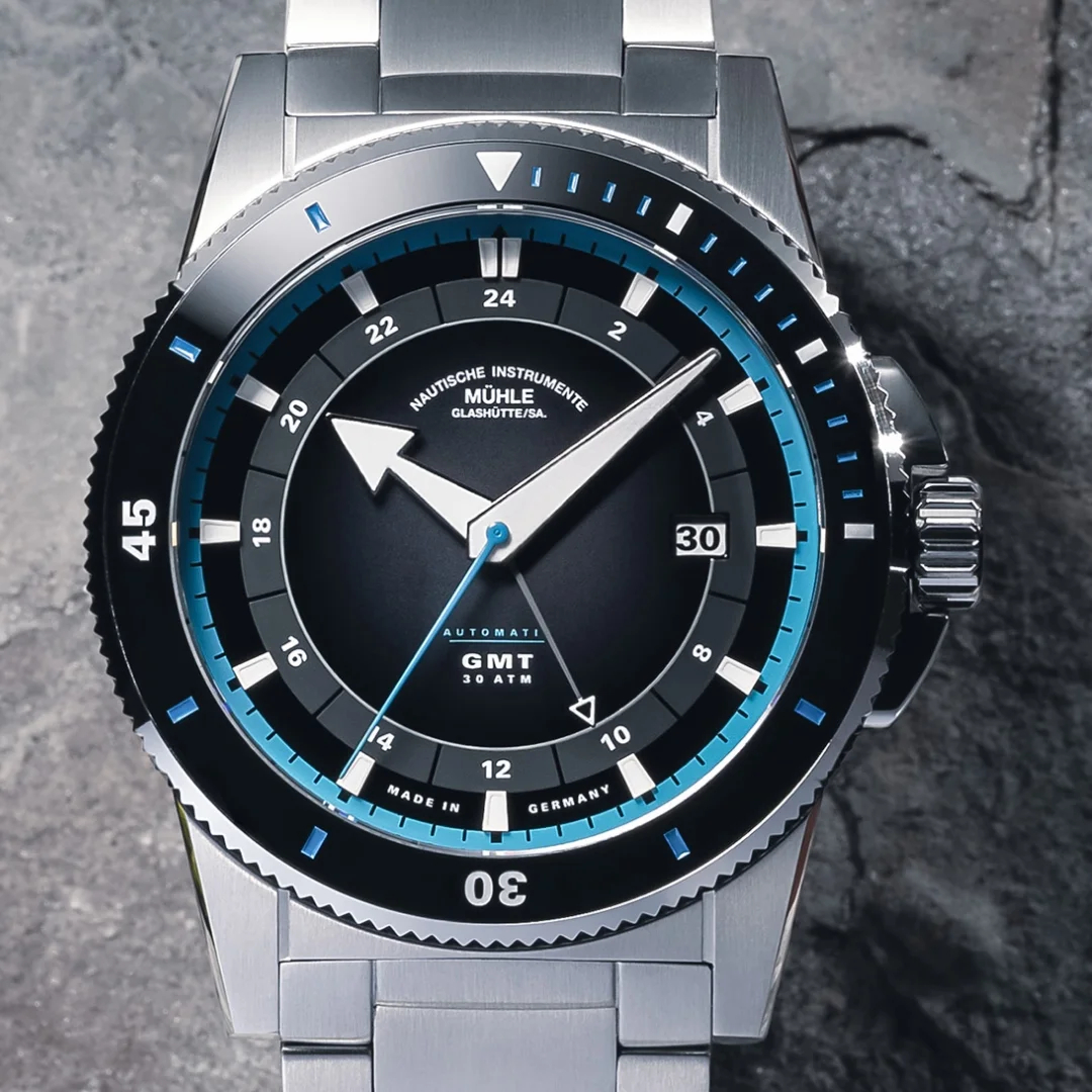 Men's watch / unisex MÜHLE-GLASHÜTTE, Sportivo Travel GMT / 42.50mm, SKU: M1-52-13-MB | watchphilosophy.co.uk