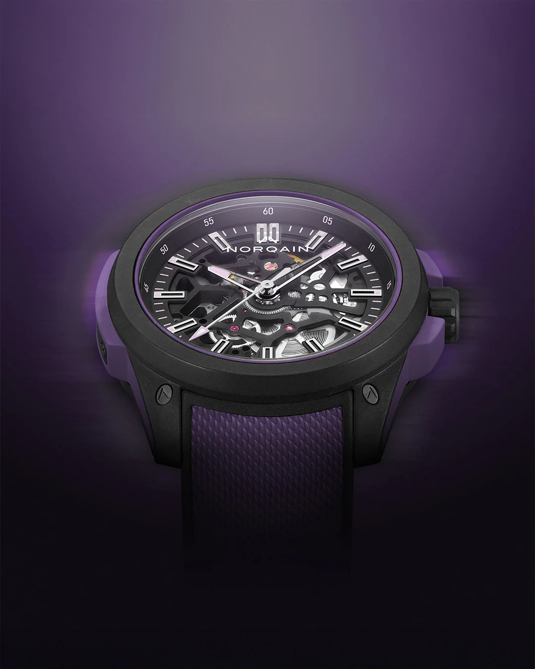 Men's watch / unisex  NORQAIN, Independence Wild One Skeleton Limited Edition Purple / 42mm, SKU: N3000.07Q26.B23.R01 | watchphilosophy.co.uk
