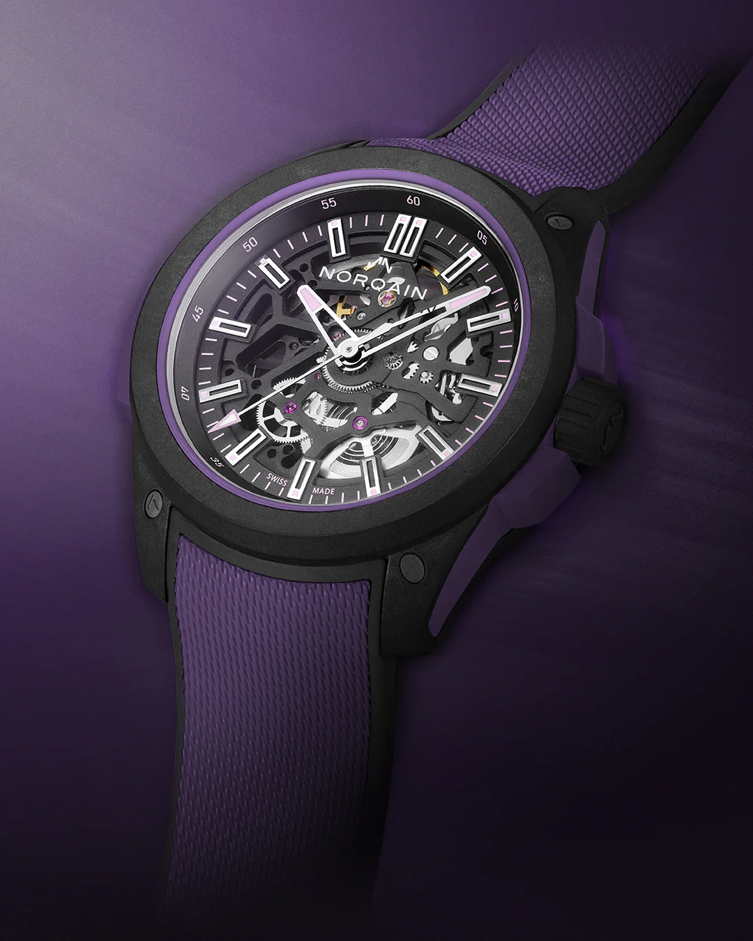 Men's watch / unisex  NORQAIN, Independence Wild One Skeleton Limited Edition Purple / 42mm, SKU: N3000.07Q26.B23.R01 | watchphilosophy.co.uk