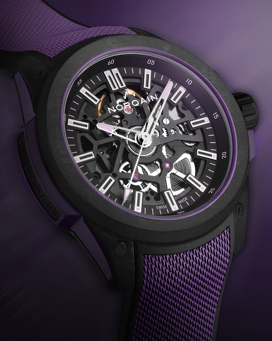 Men's watch / unisex  NORQAIN, Independence Wild One Skeleton Limited Edition Purple / 42mm, SKU: N3000.07Q26.B23.R01 | watchphilosophy.co.uk