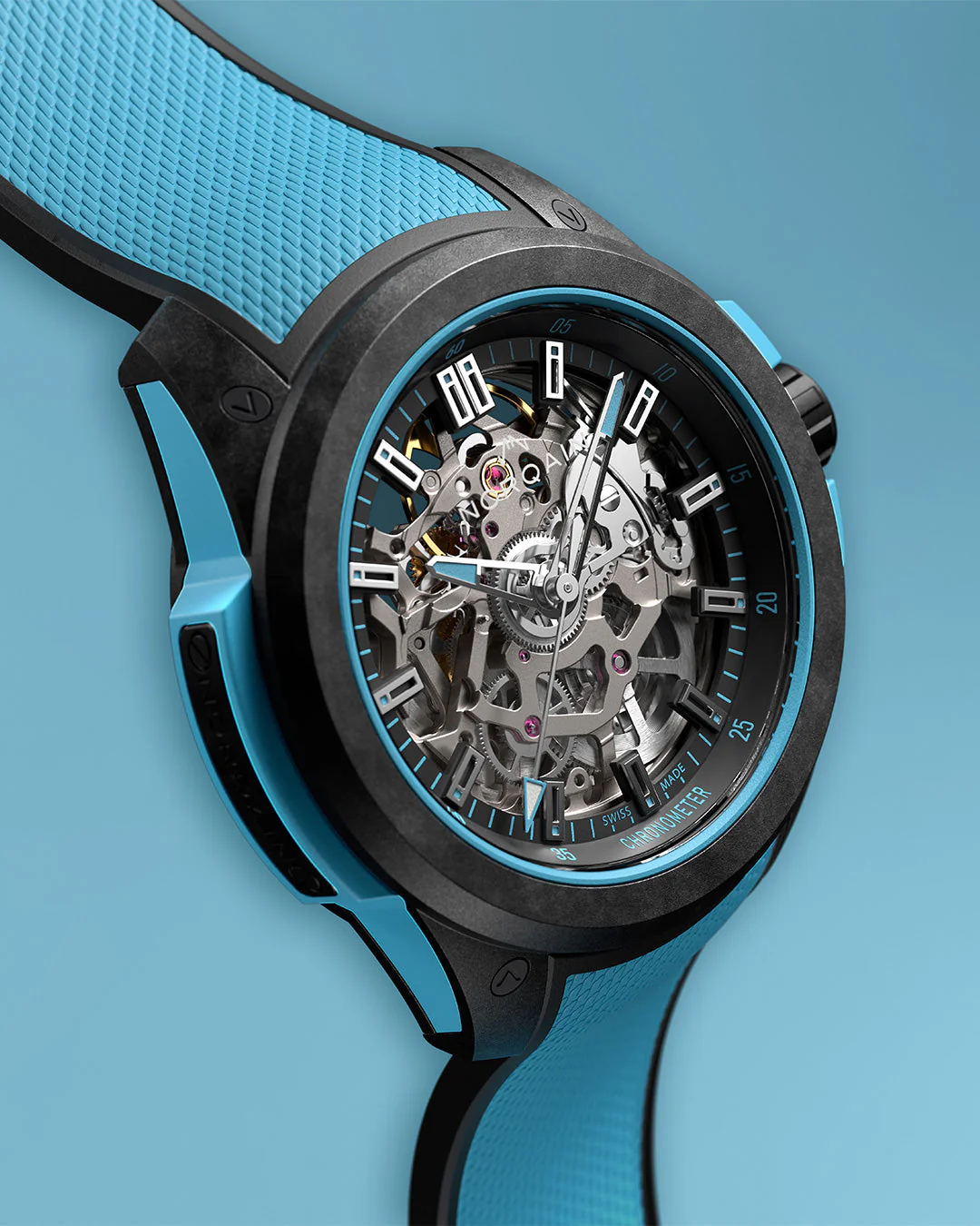 Men's watch / unisex  NORQAIN, Independence Wild One Skeleton Sky Blue / 39mm, SKU: N3001.07Q02.B02.R01 | watchphilosophy.co.uk