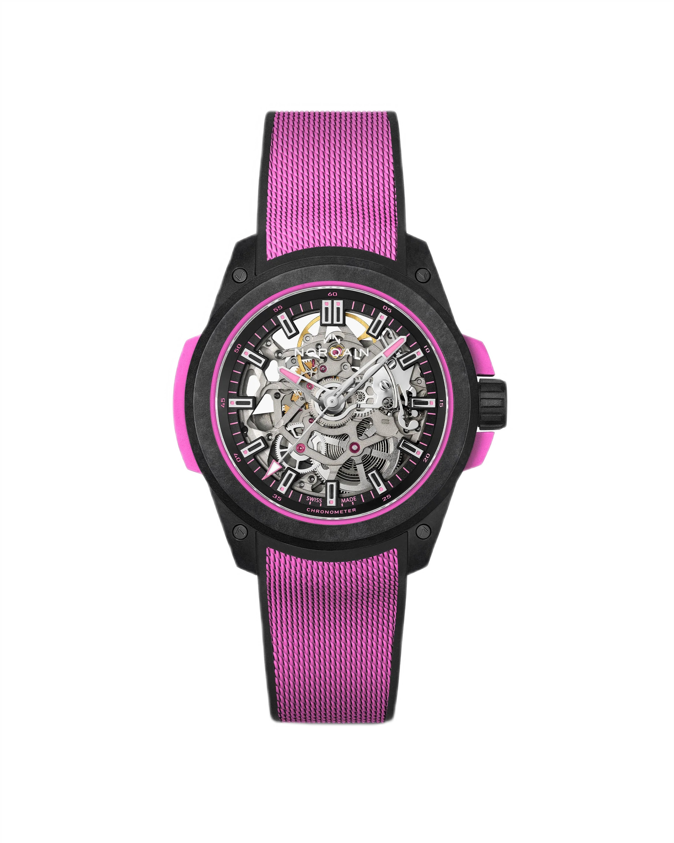 Men's watch / unisex  NORQAIN, Independence Wild One Skeleton Hyper Pink / 39mm, SKU: N3001.07Q04.B03.R01 | watchphilosophy.co.uk