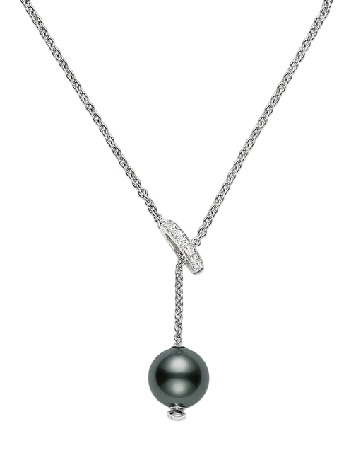 Women Jewellery  MIKIMOTO, Pearls in Motion Black Pearl Pendant White Gold, SKU: PPL350BDW1 | watchphilosophy.co.uk