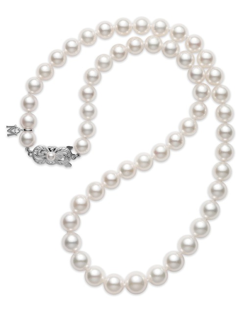Women Jewellery MIKIMOTO, Akoya Pearl 7.5x7.0mm A1 Necklace 16inch White Gold, SKU: U75716WJPW | watchphilosophy.co.uk