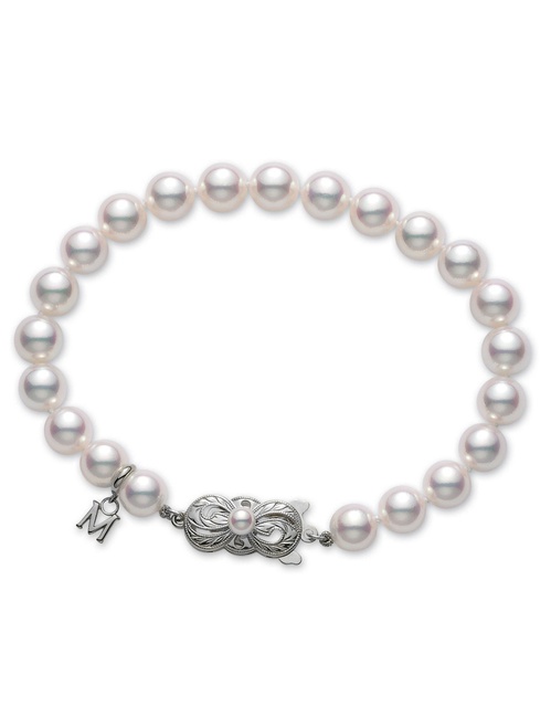 Women Jewellery  MIKIMOTO, Akoya Pearl 7.0x6.5mm A1 Bracelet White Gold, SKU: UD70707WJPW | watchphilosophy.co.uk