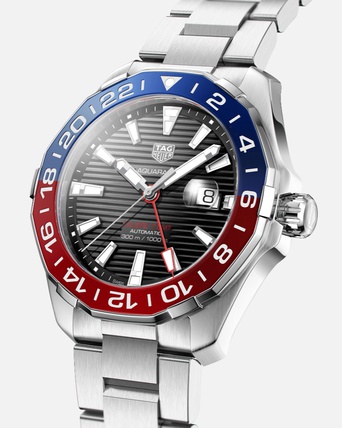 Men's watch / unisex  TAG HEUER, Aquaracer GMT / 43mm, SKU: WAY201F.BA0927 | watchphilosophy.co.uk