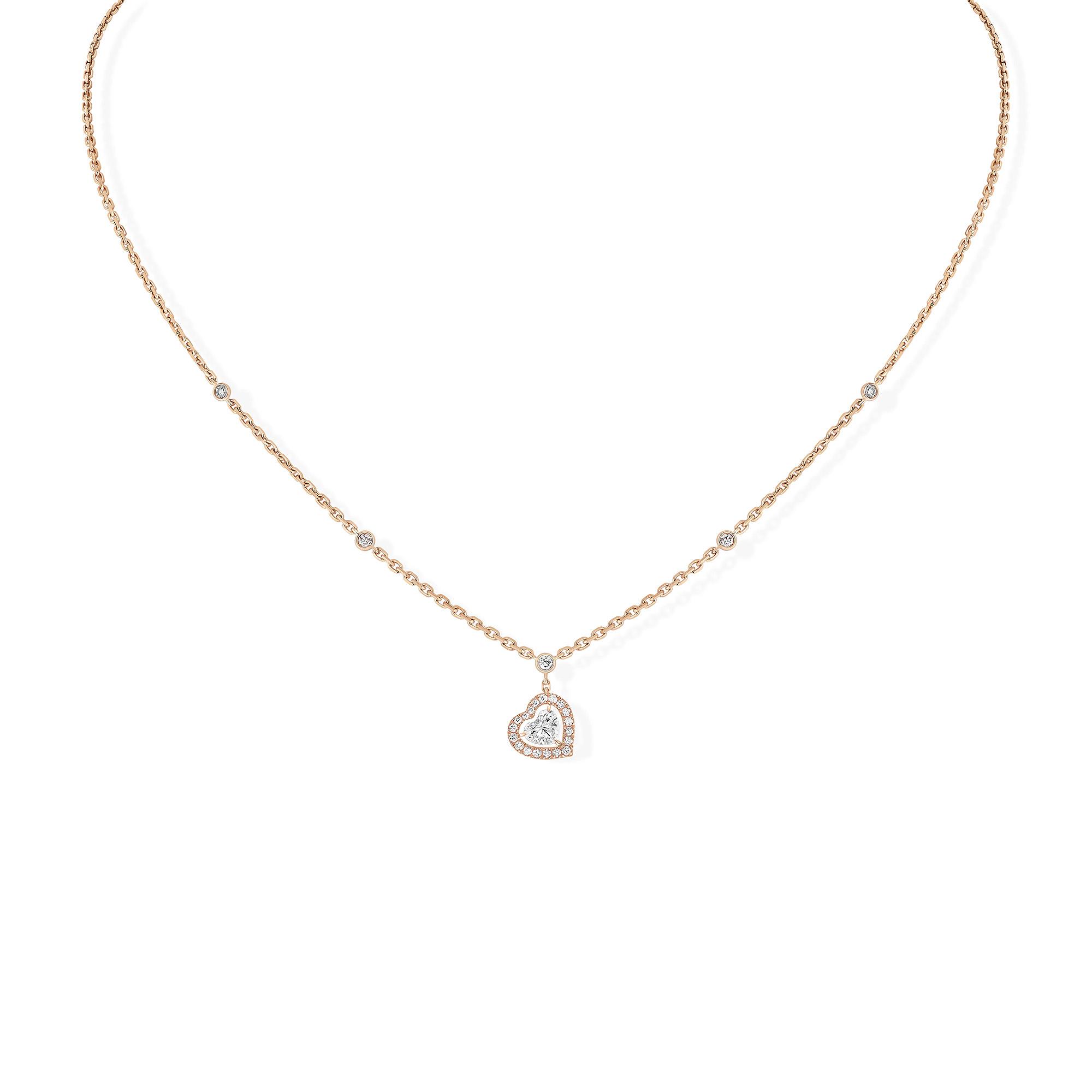 Women Jewellery  MESSIKA, Joy Cœur 0.15ct Diamond Pink Gold Necklace, SKU: 11437-PG | watchphilosophy.co.uk