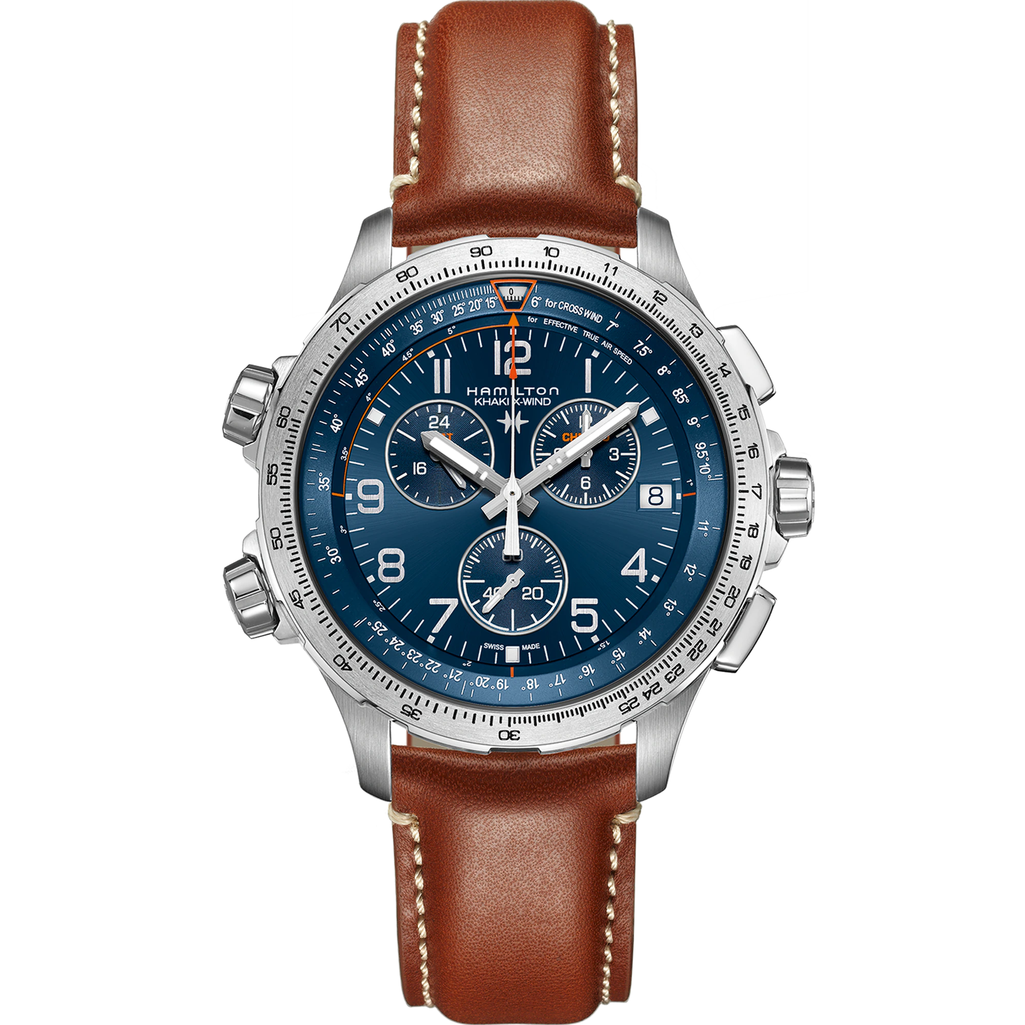 Men's watch / unisex  HAMILTON, Khaki Aviation X-Wind GMT Chrono Quartz / 46mm, SKU: H77922541 | watchphilosophy.co.uk